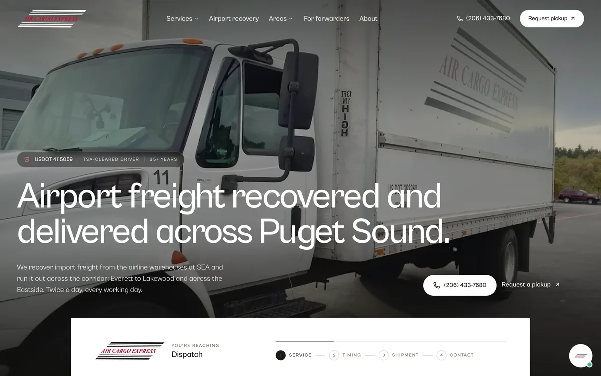 Air Cargo Express home page
