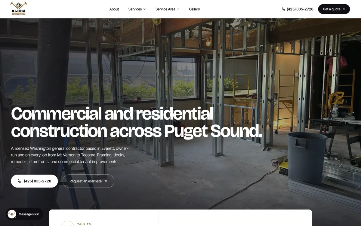 Aloha Carpentry home page